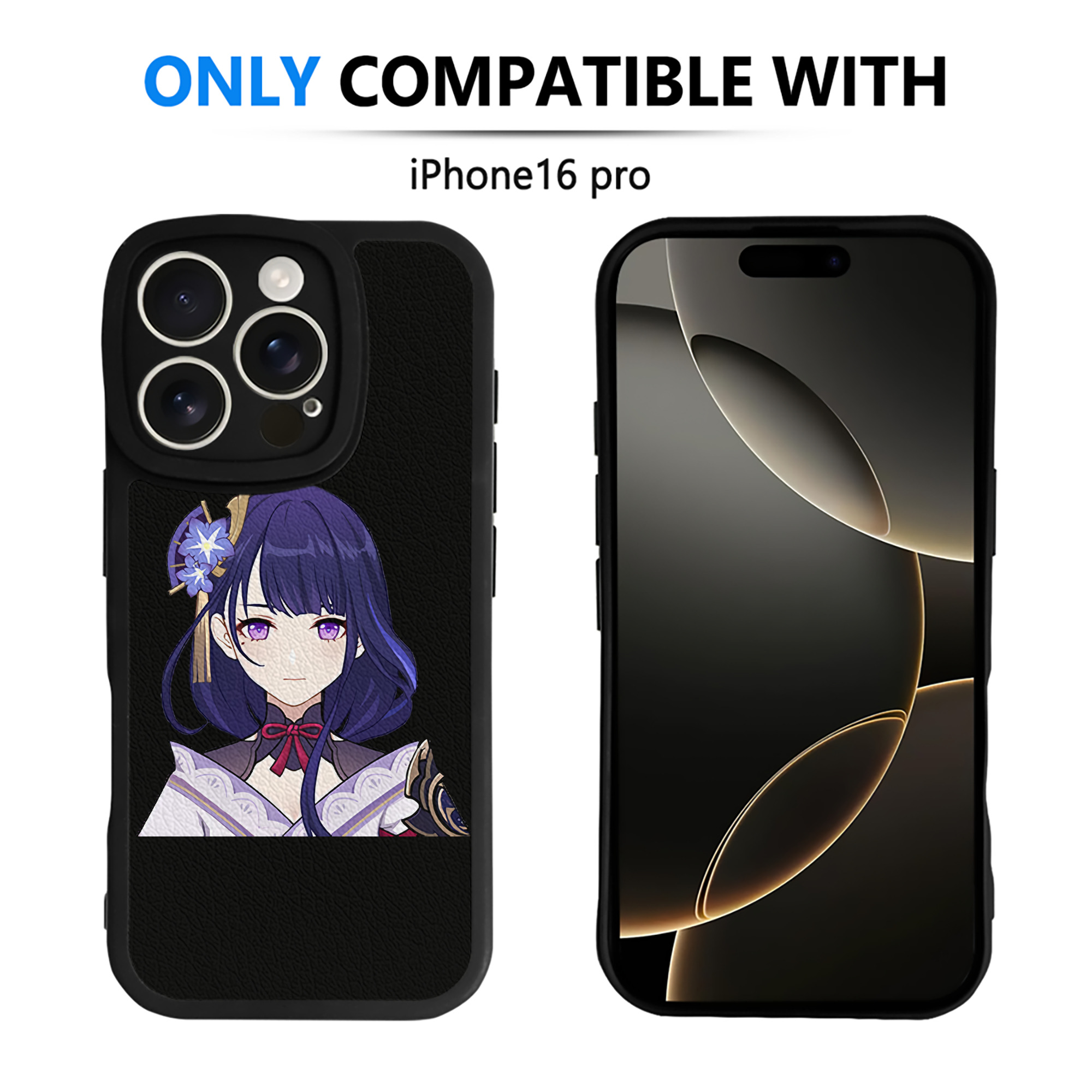 げんし神 雷電将軍 らいでんしょうぐん genshin Raiden Shogun 【iPhone 16シリーズ対応】シリコンスマホケース（レザー調） 材質：シリコン